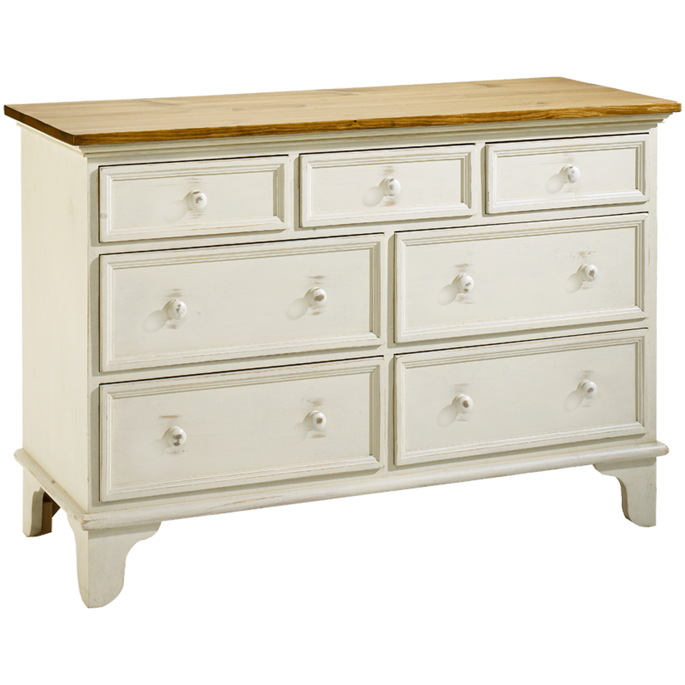 7 Drawer Dresser, painted White