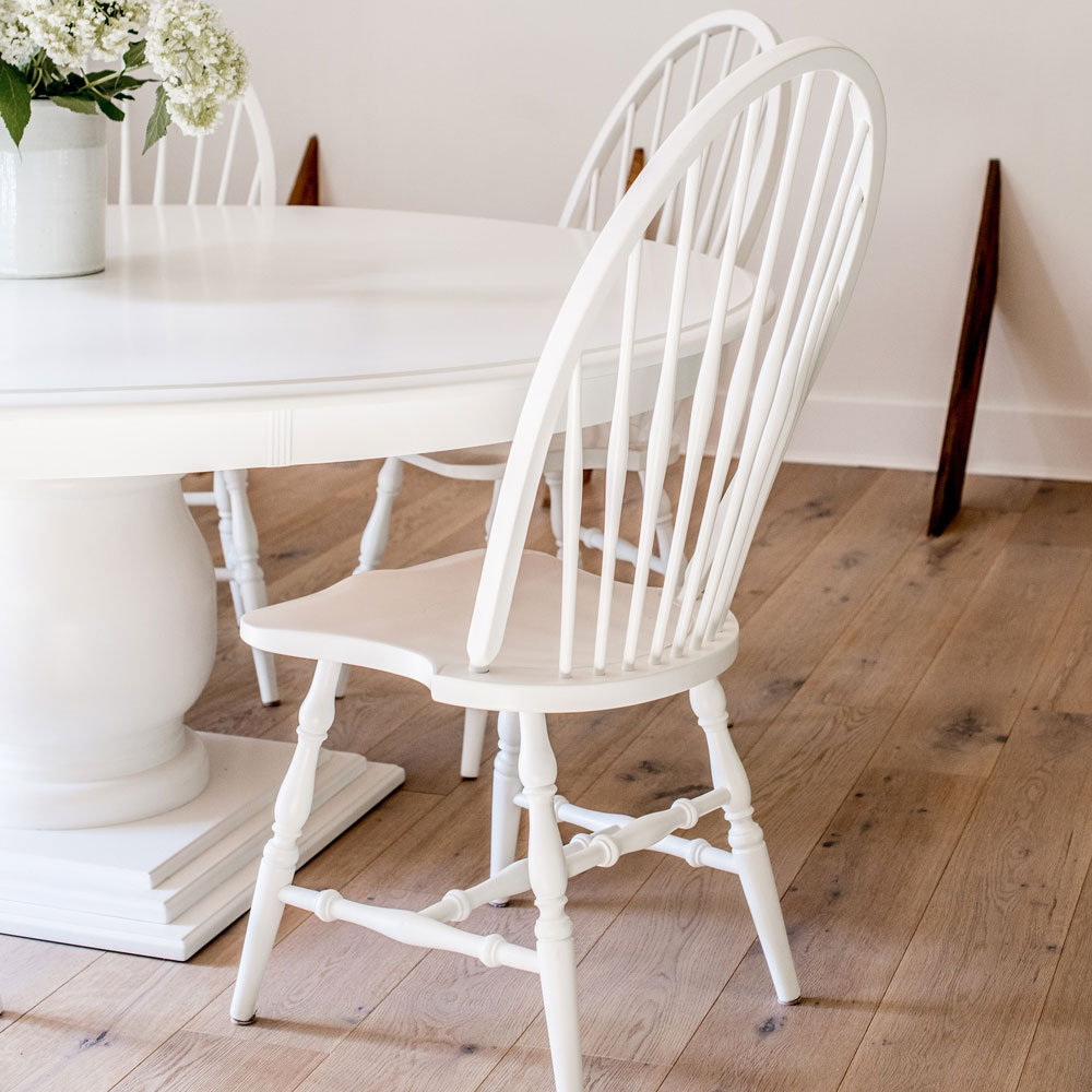 Windsor Chair at Round Dining Table, painted White