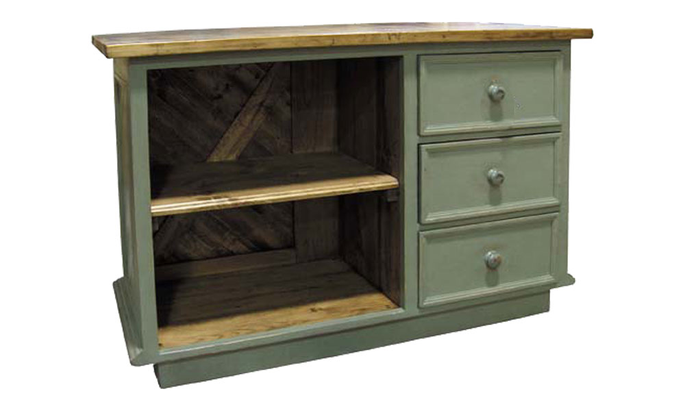 French Country Kitchen Island Vertical Drawers, Sage