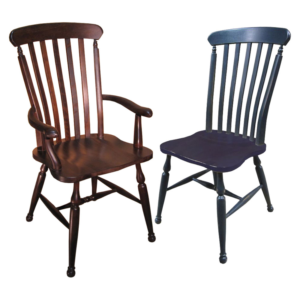 Farmhouse Lath Back Side Chair and Arm Chair