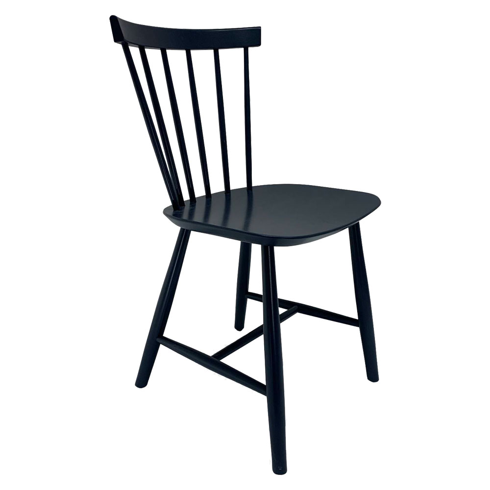 Modern Windsor Side Chair, Black