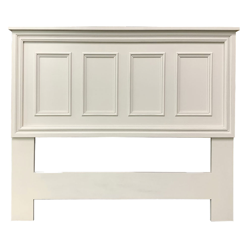 French Country Raised Panel Headboard, painted White