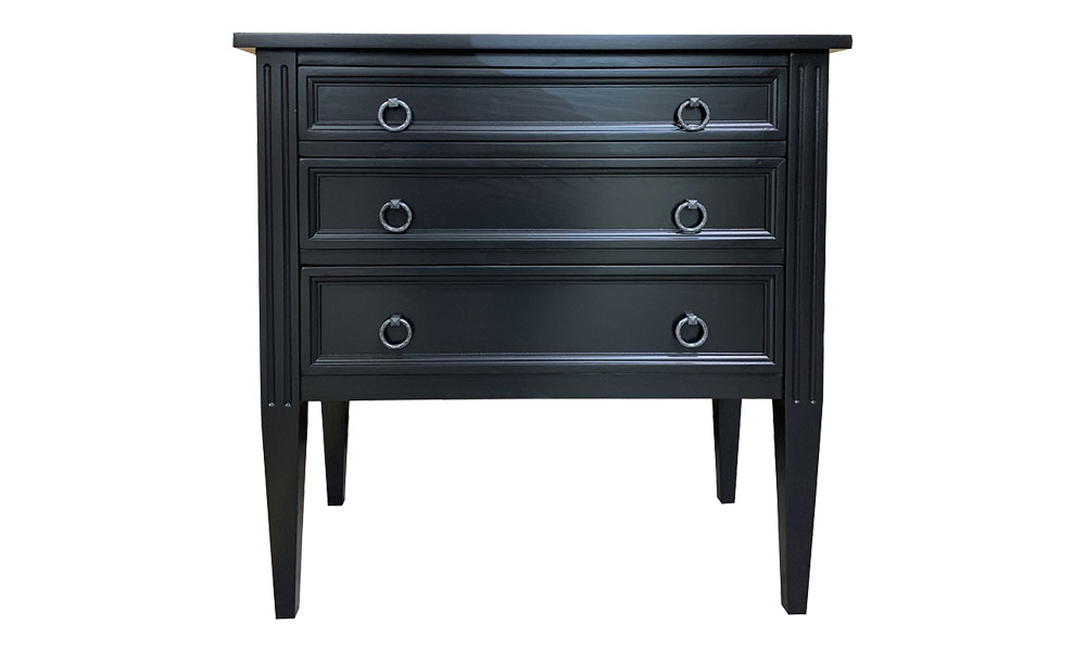 Provincial 3 Drawer End Table, Front View