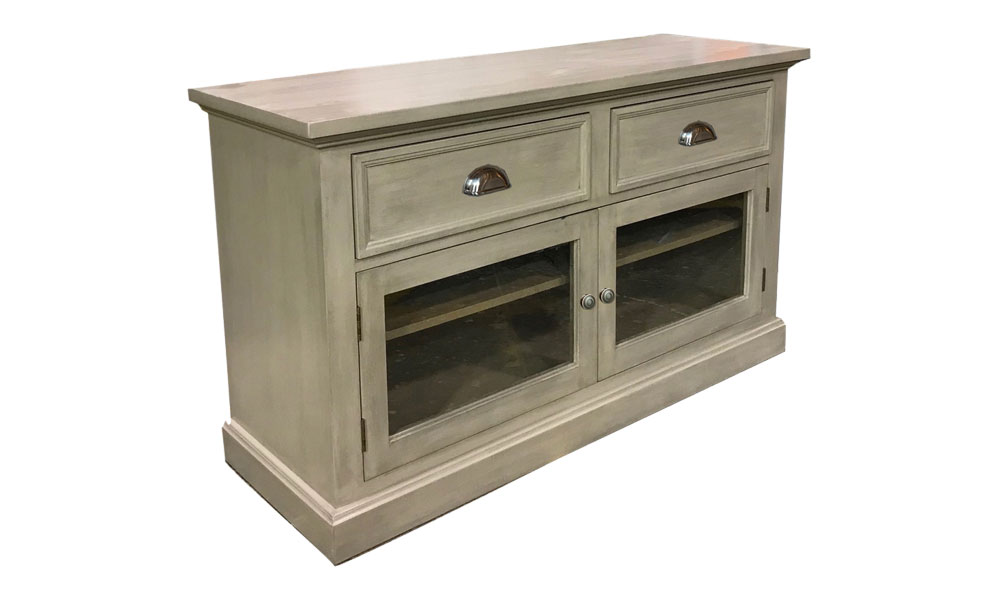 Seal Cove Media Stand, painted Gray