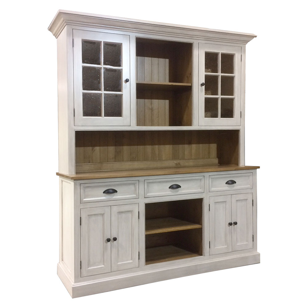 Seal Cove Open Shelf Hutch, Painted White with Glaze