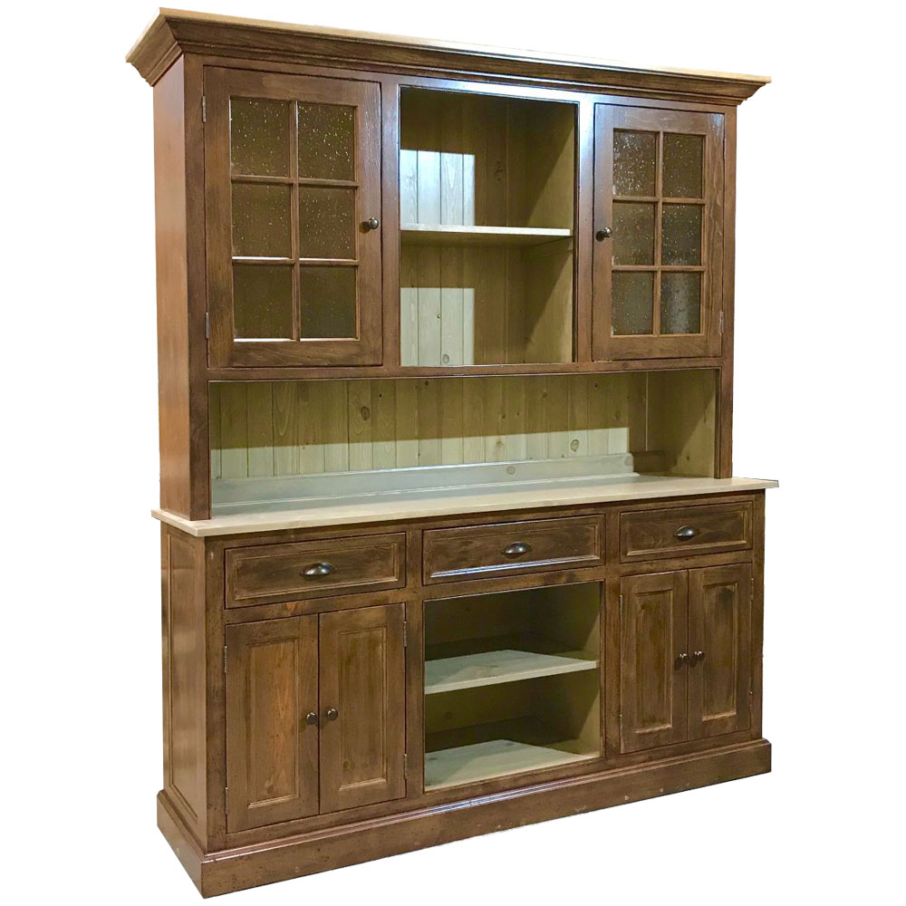 Seal Cove Open Shelf Hutch, stained Natural