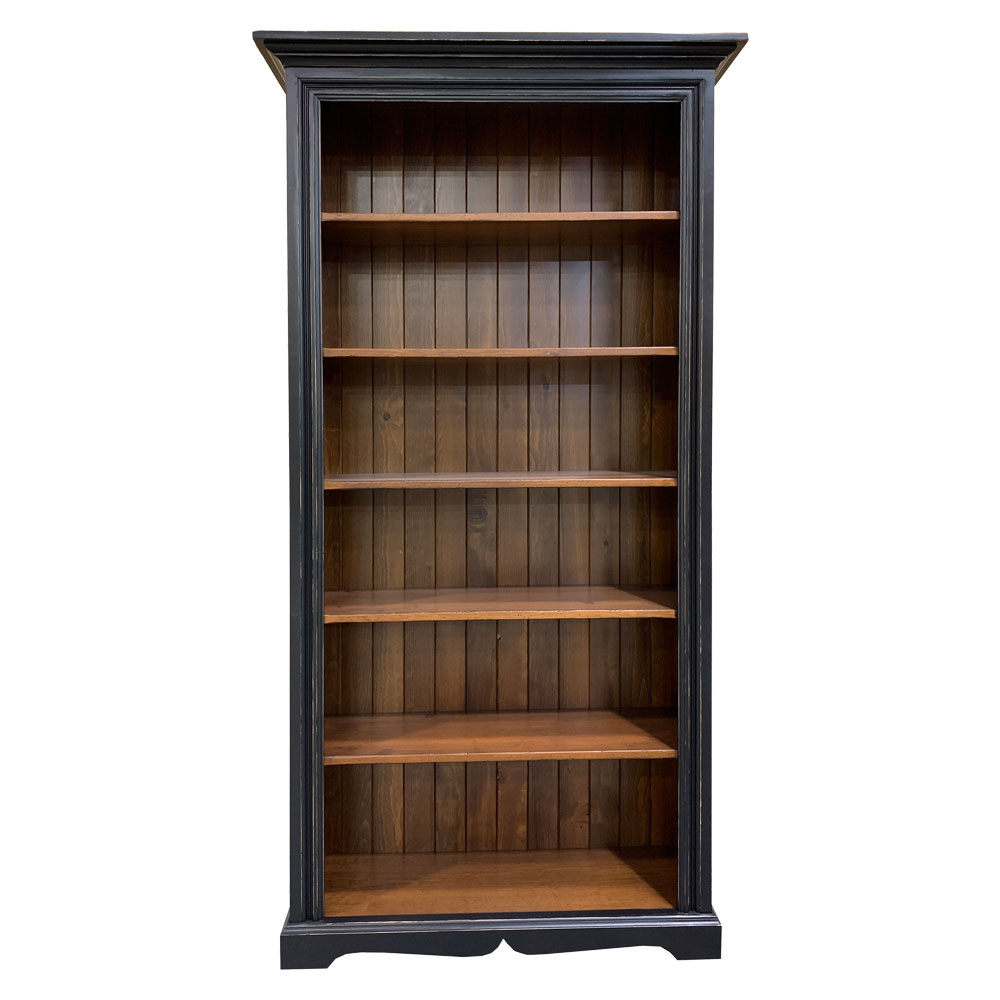 French Country Seven Foot Bookcase, Front View