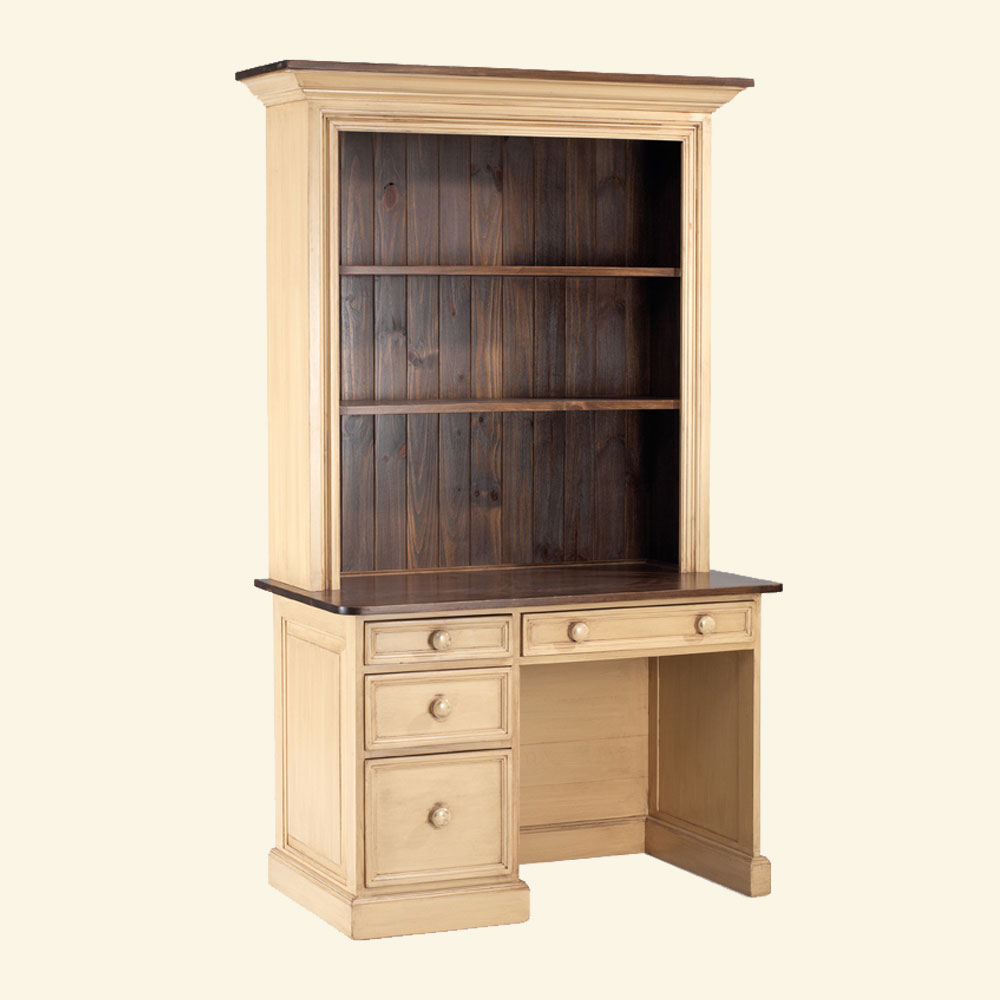 French Country Student Desk With Open Shelf Hutch French Country