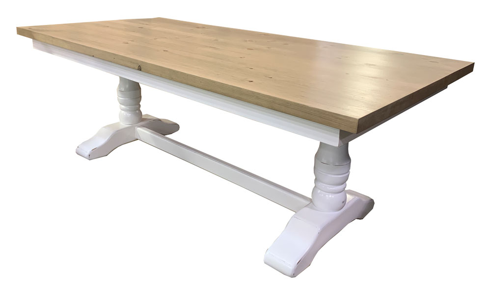 Trestle Dining Table, White Paint