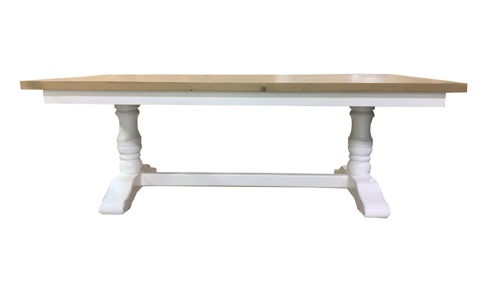 Pedestal Trestle Dining Table, Side View