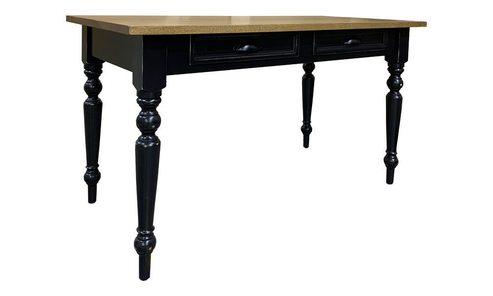 French Country Writing Table, Painted Black