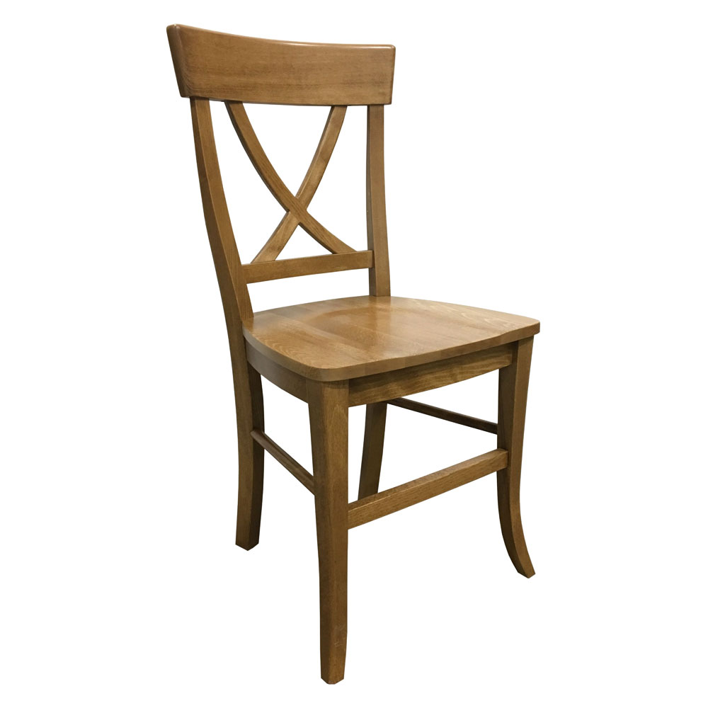 French Country X Back Side Chair, Natural wood stain