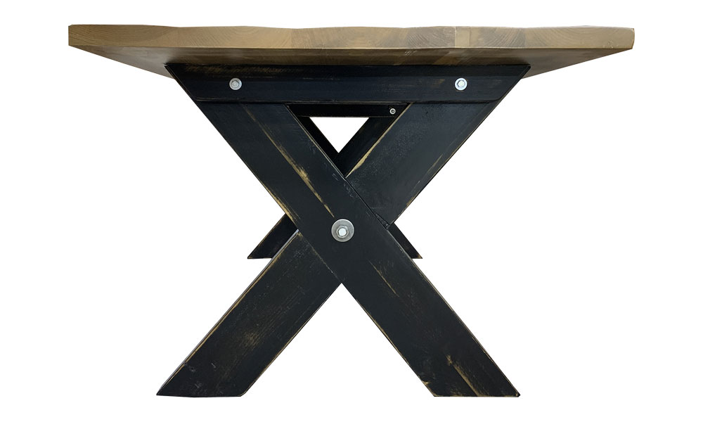 French Country X Base Cottage Table, Side View