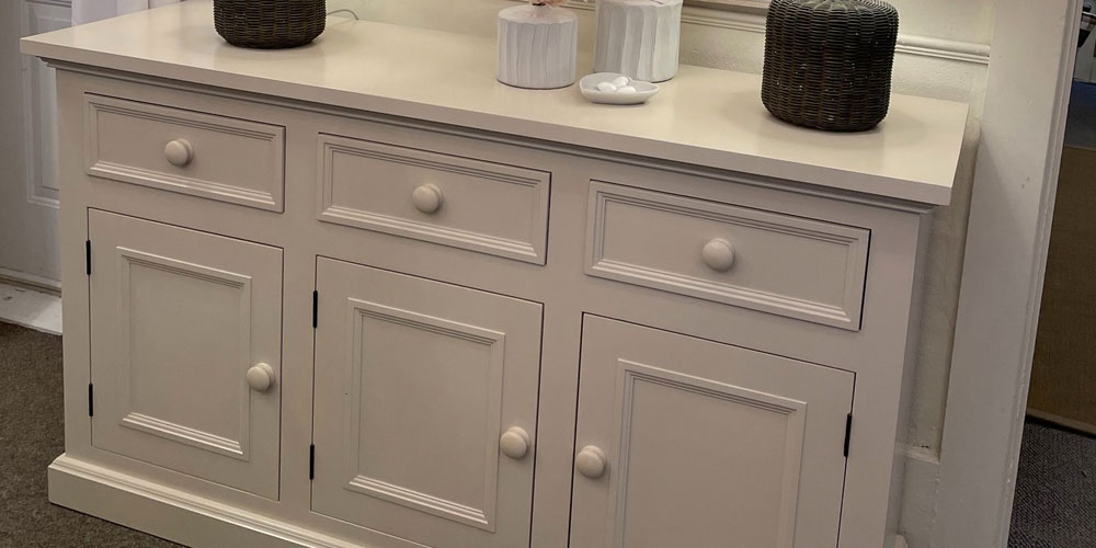 3 Door Sideboard, Painted White