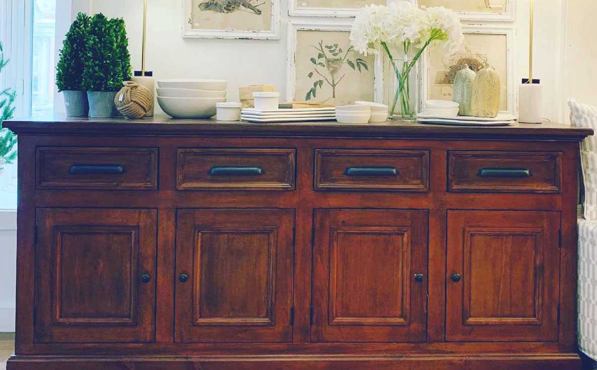 Four Door Sideboard, stained in Sequoia Aged Finish