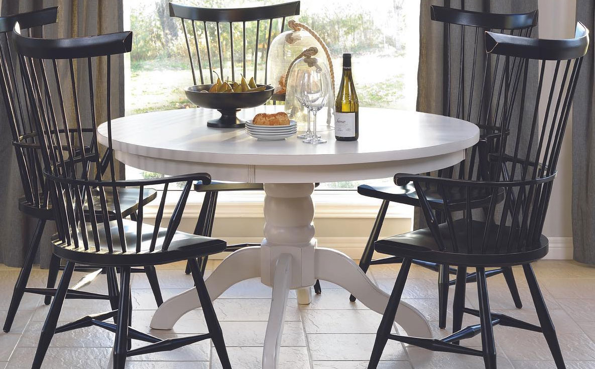 Fan Back Dining Chairs, painted Black