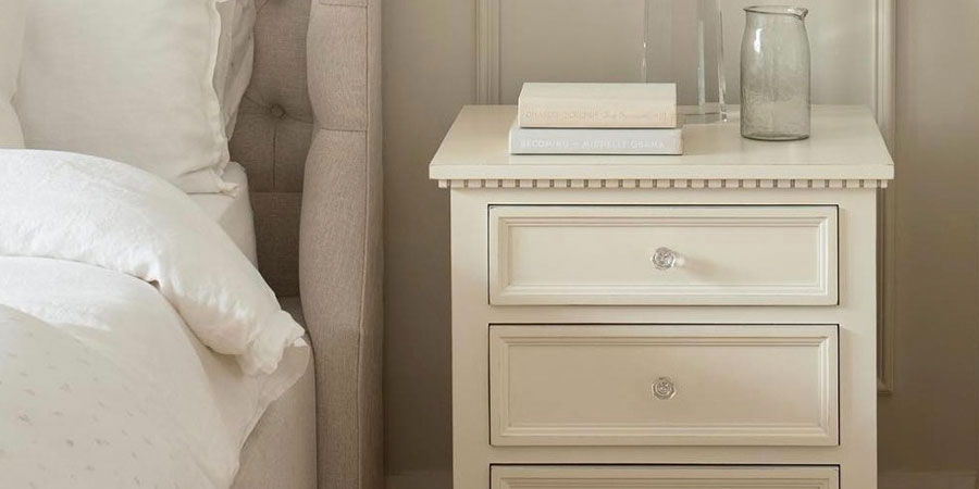 French Provincial Nightstand, painted White