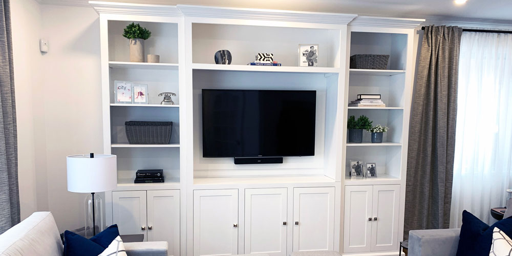 Open Shelf Media Center, Painted White