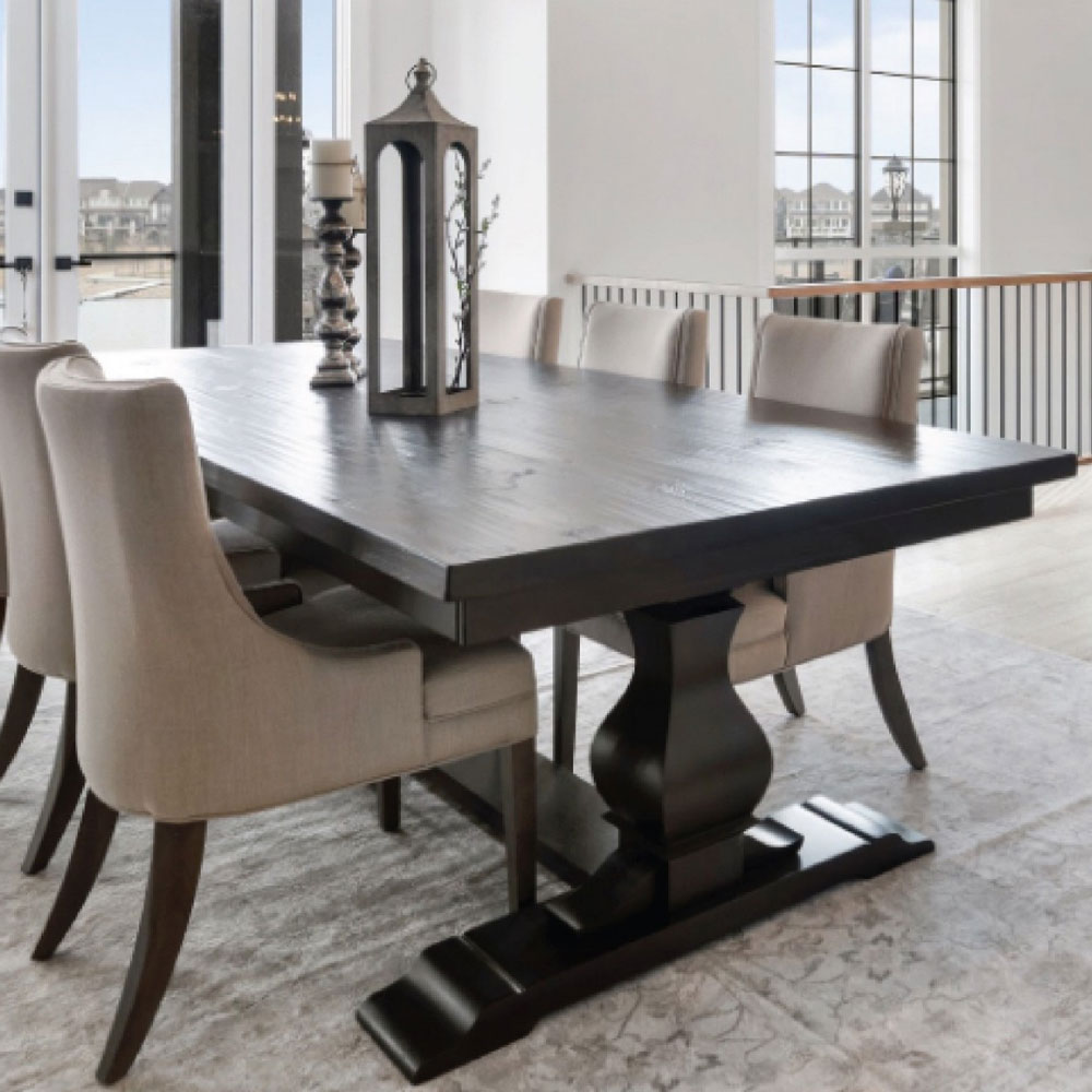 Provincial Trestle Dining Table Painted Black